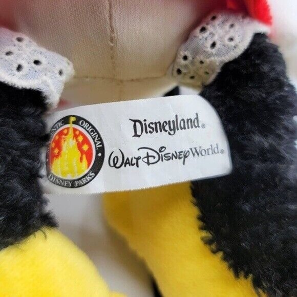 Disney Parks Minnie Mouse Soft Doll Red 11" White Dot Dress Bow Floppy Plush VTG - Picture 7 of 10